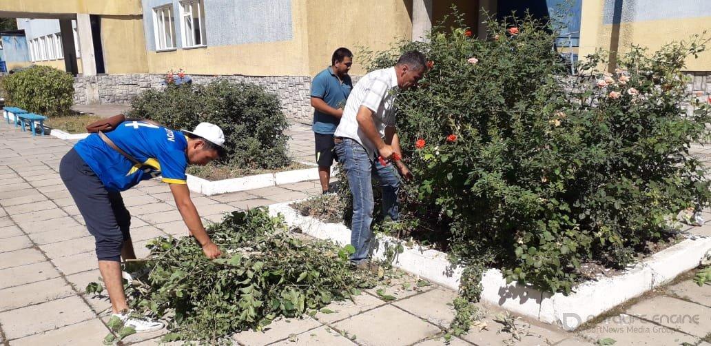 Озеленение пришкольной территории нашими  учителями