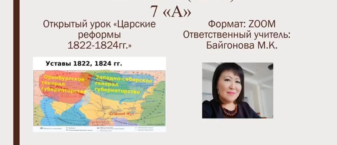 Открытый урок по истории Казахстана