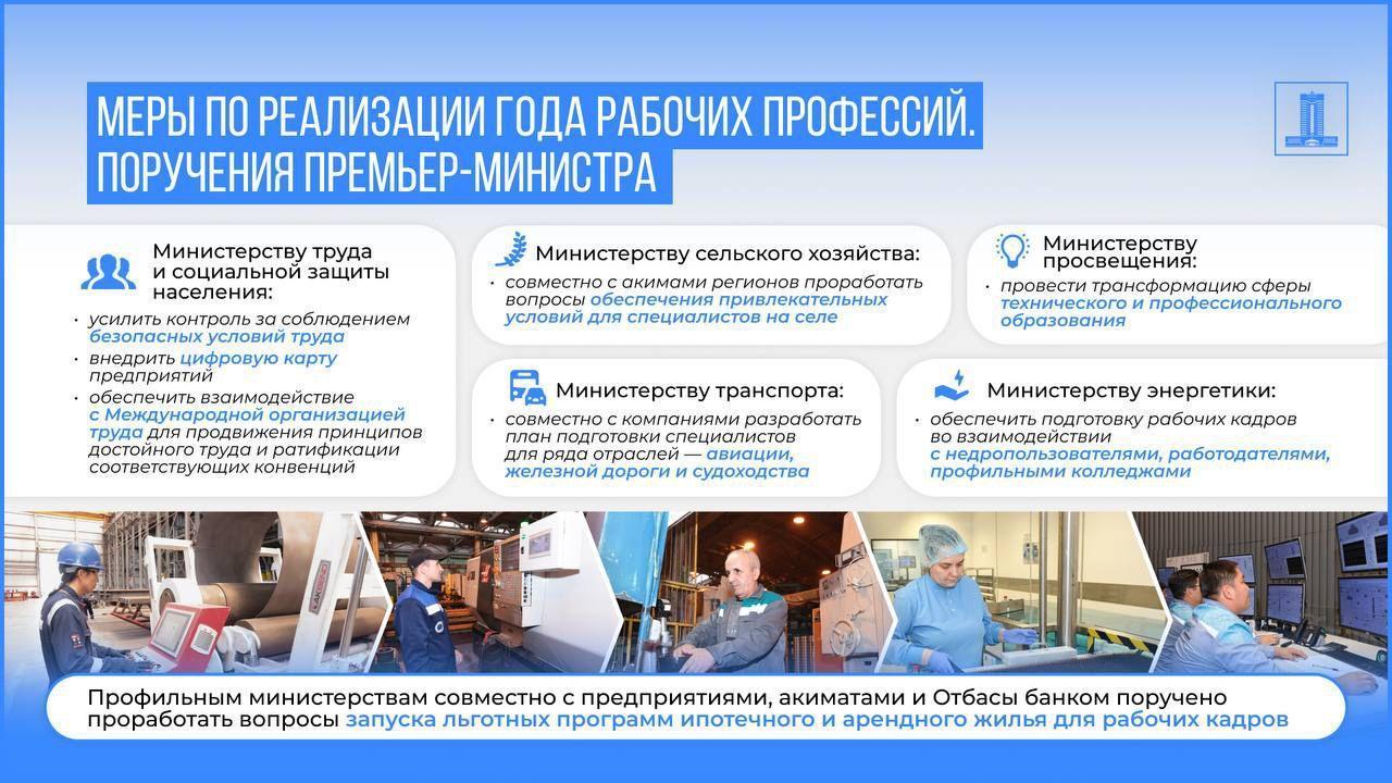 Меры по реализации года рабочих профессий поручения премьер- министра
